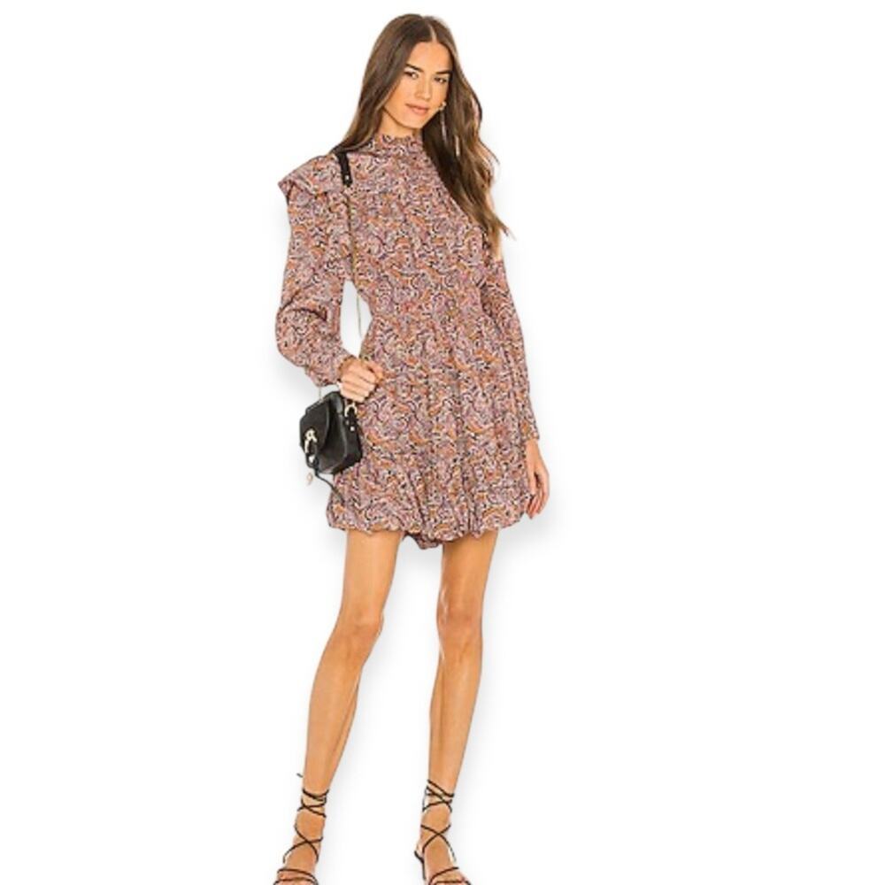 Ulla Johnson Whimsical Silk Reema Dress Goldenrod Paisley | Size 4 - Picture 2 of 16